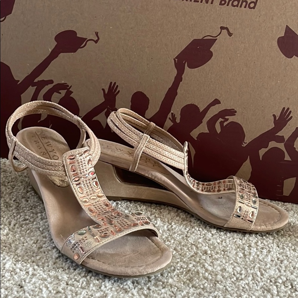 Sparkly Gold Platform Sandals